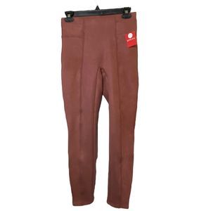 New Spanx Faux Suede Leggings Womens Pants Ankle Skinny Stretch‎ Rich Rose S/P